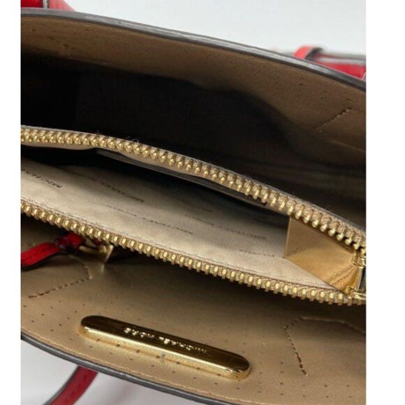 Michael Kors Small Lipstick Red Perforated Crossbody Bag - Picture 6 of 6